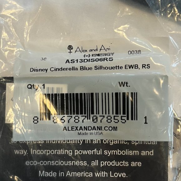 Disney Alex and Ani Cinderella Blue Silhouette Bracelet - Picture 5 of 5